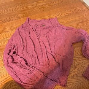 Pink Free People long sleeve shirt